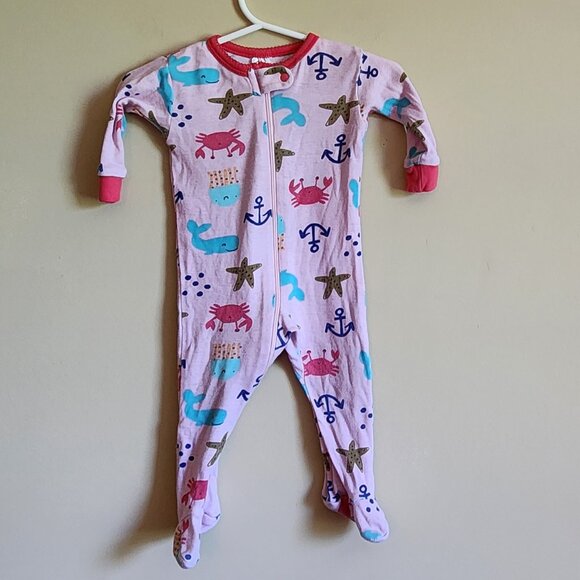 Gerber Girls Beach Theme Snug Fit Cotton Footed Sleeper Pajamas Size 3 Months - Picture 2 of 5